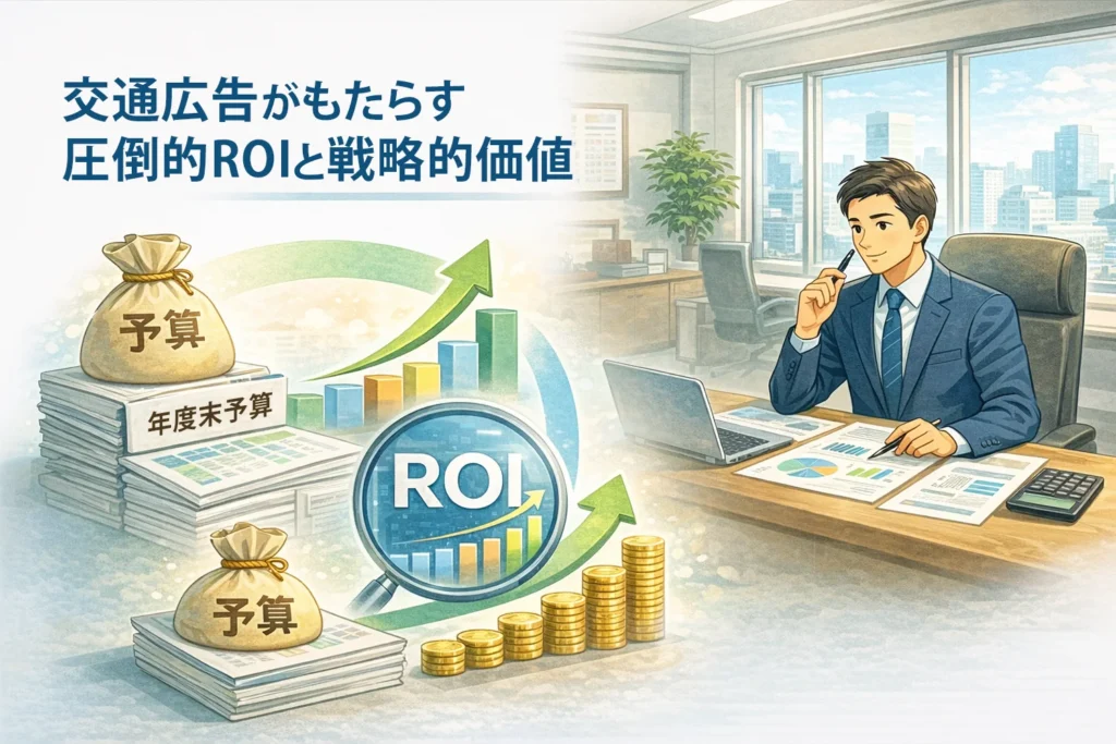 年度末の予算消化対策『交通広告』がもたらす効果のイメージ