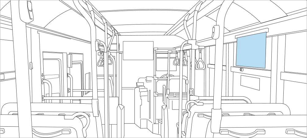 バス車内【側吊ポスター広告】ポジションイラスト