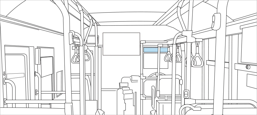 バス車内【フロントフェイス広告】ポジションイラスト
