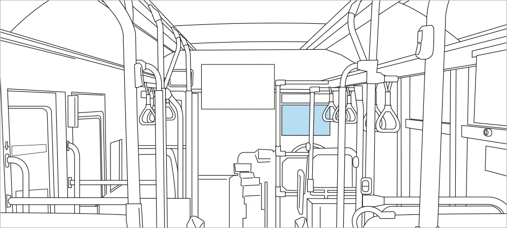 バス車内【吊下ポスター広告】ポジションイラスト