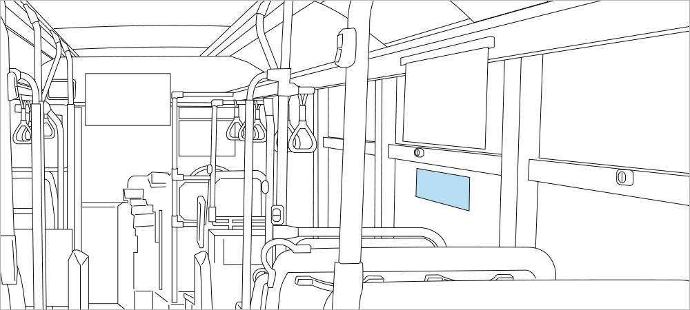 バス車内【窓ステッカー広告】ポジションイラスト