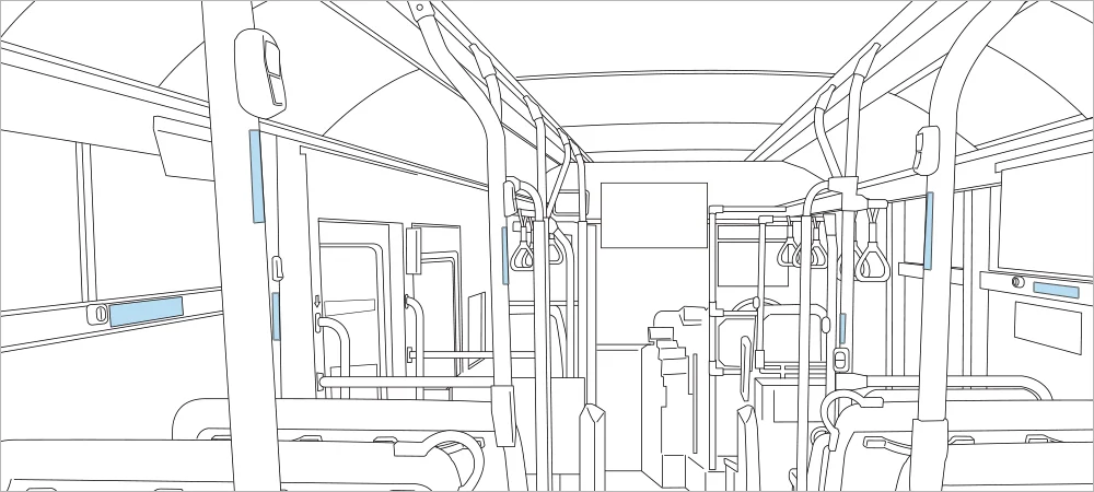 バス車内【降車ボタンステッカー広告】ポジションイラスト
