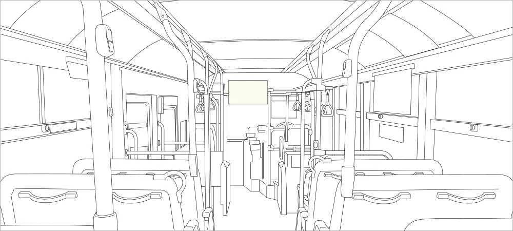 バス車内【車内アナウンス広告】イメージイラスト
