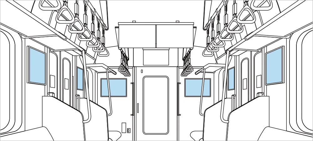電車内【ドア横ポスター広告】ポジションイラスト