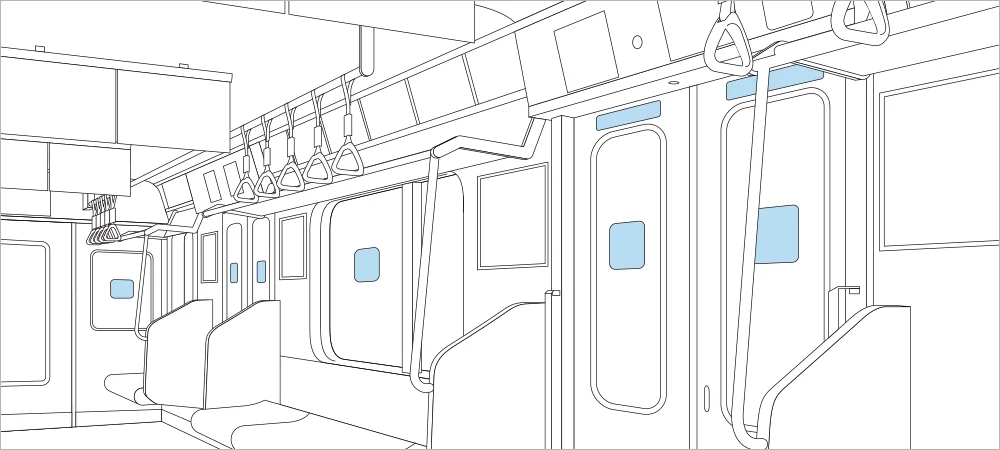 電車内【ドアステッカー広告】ポジションイラスト