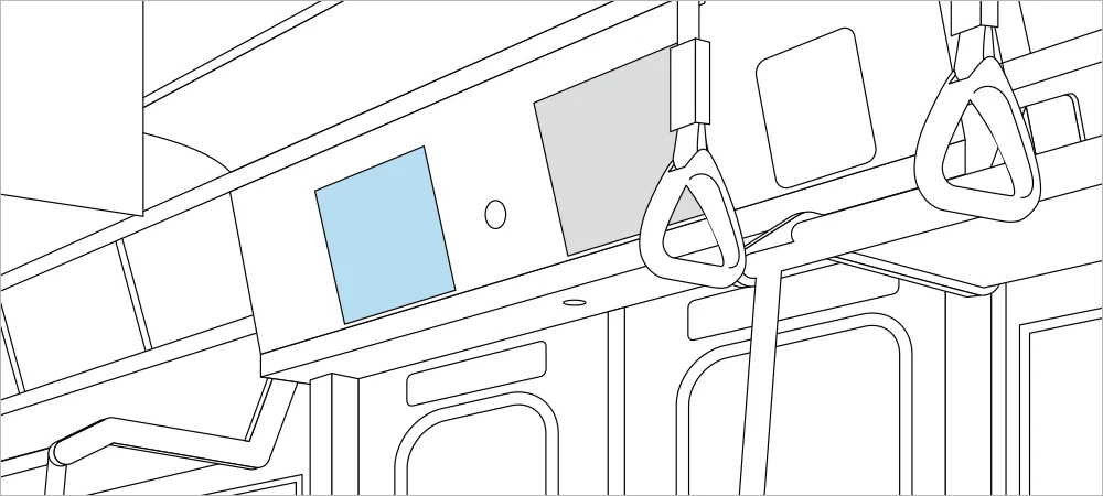 電車内【電車内ビジョン（TOQビジョン）広告】ポジションイラスト