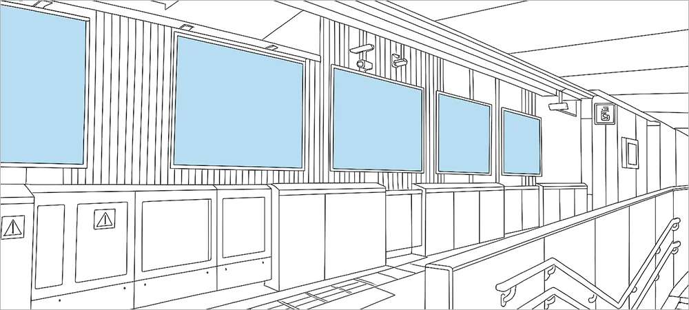 電車内【駅看板広告】ポジションイラスト（イメージ）