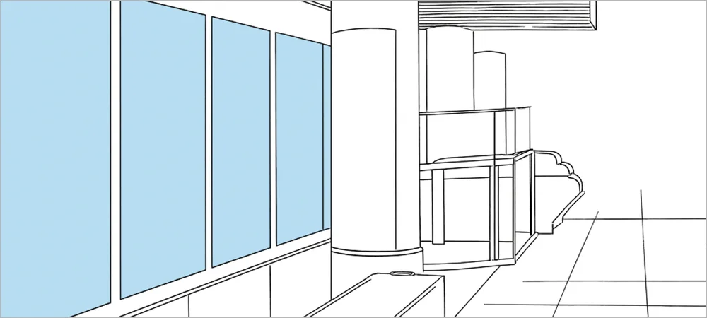 構内【駅ばりポスター広告】ポジションイラスト（イメージ）