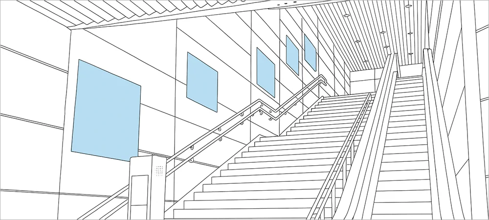 駅構内【臨時集中ばり広告】ポジションイラスト（イメージ）