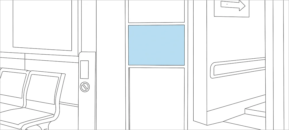 駅ホーム・構内【エチケットボード広告】ポジションイラスト（イメージ）